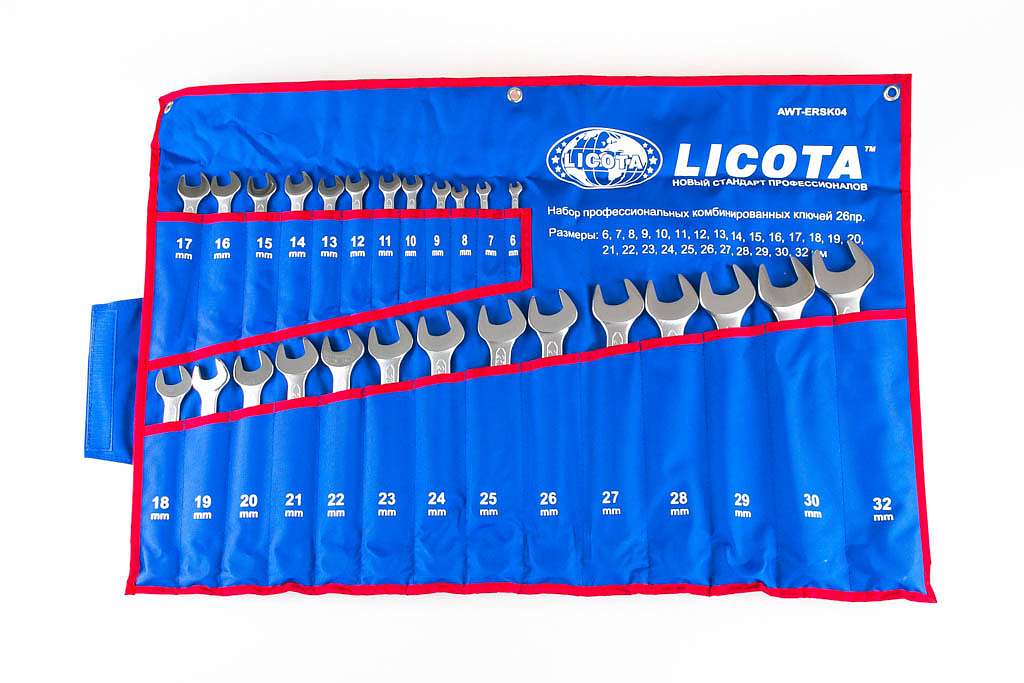 Набор ключей комбинированных 26 предметов 6-32мм в скрутке Licota AWT-ERSK04 фото