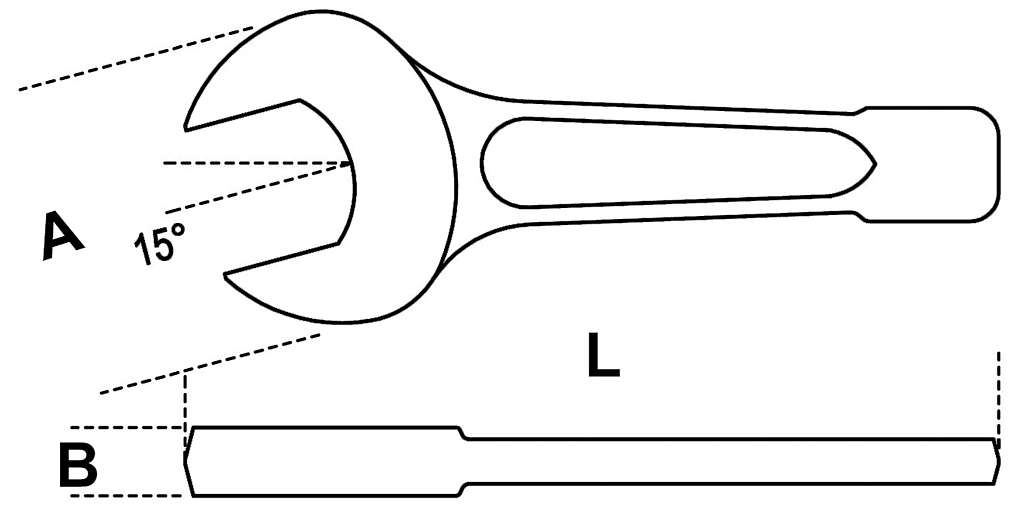 Ключ рожковый ударный короткий 85 мм GARWIN GR-IU085