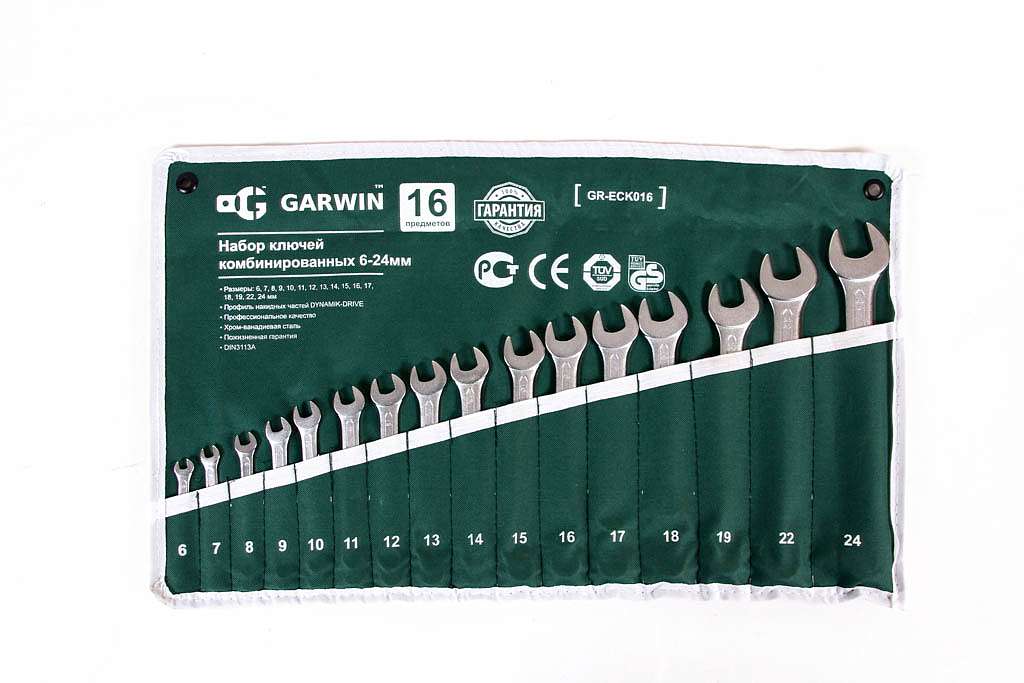 Набор ключей комбинированных 16 предметов 6-24мм GARWIN GR-ECK016 купить