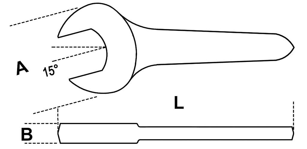 Ключ рожковый односторонний 75 мм GARWIN GR-IY075