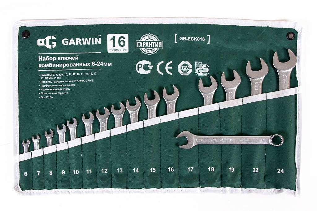 Набор ключей комбинированных 16 предметов 6-24мм GARWIN GR-ECK016