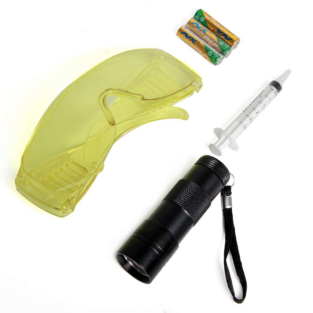 Набор для обнаружения утечек фреона, UV лампа + очки Car-Tool CT-M1027 фото