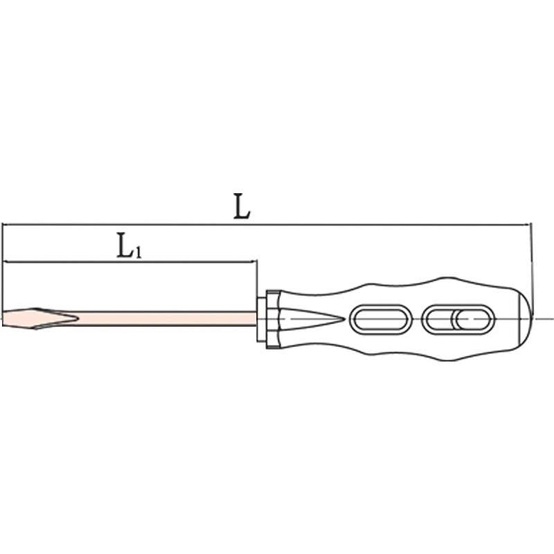 Отвертка шлицевая c двухкомпонентной ручкой искробезопасная SL8х200 мм Licota GSX-AA26 купить