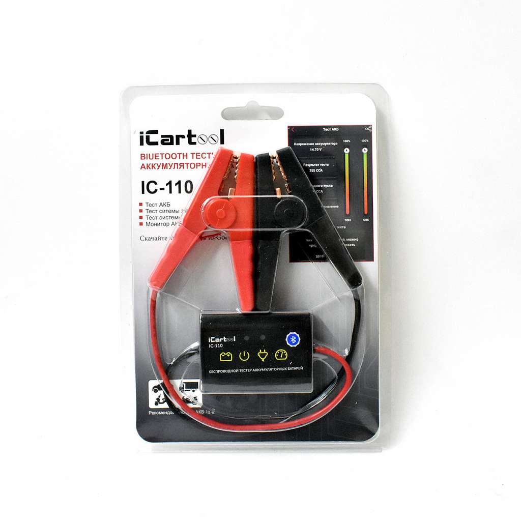 Bluetooth тестер аккумуляторных батарей (АКБ) 12V iCartool IC-110