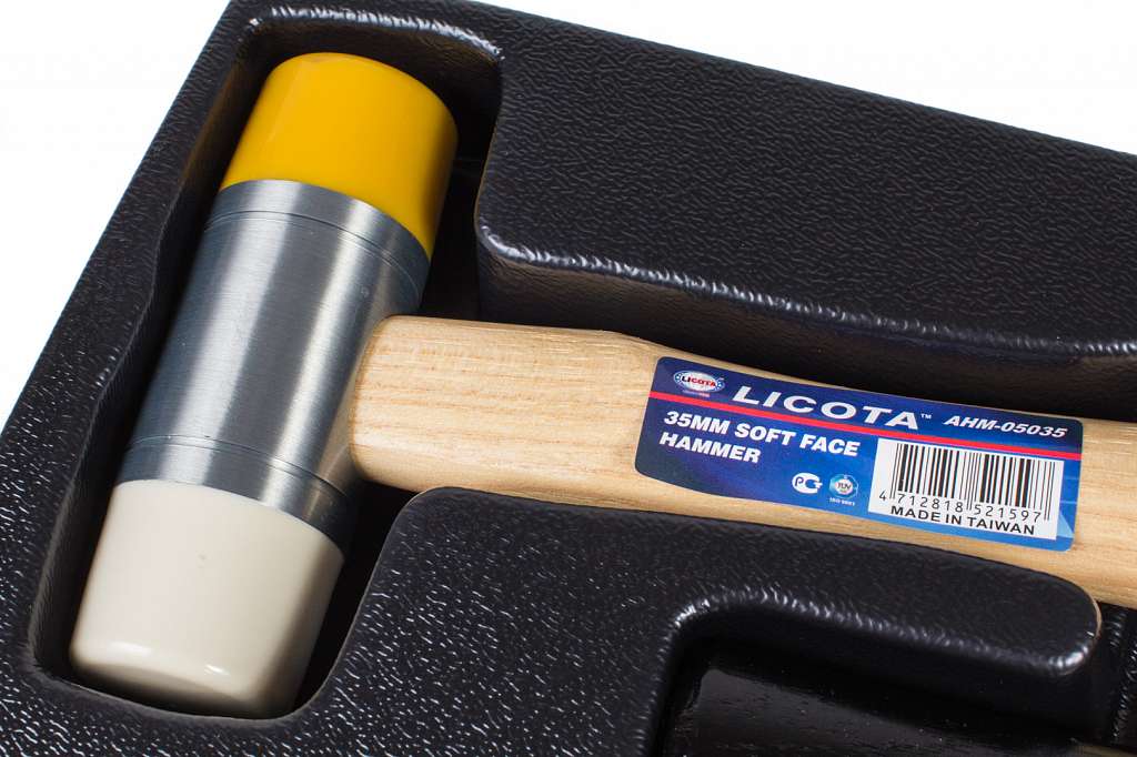 Набор: кувалада 1000г и молоток с мягким бойком, 2 пр., в ложементе Licota ACK-384104