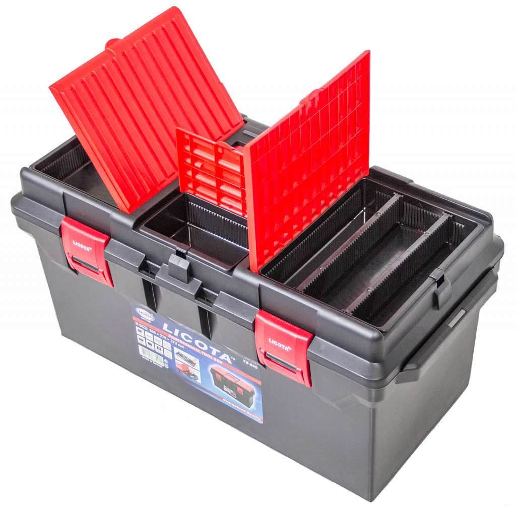 Ящик инструментальный пластиковый с органайзером, большой, 556х278х270мм Licota TB-800