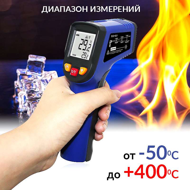 Инфракрасный бесконтактный термометр (пирометр) iCartool IC-M400 купить в Москва