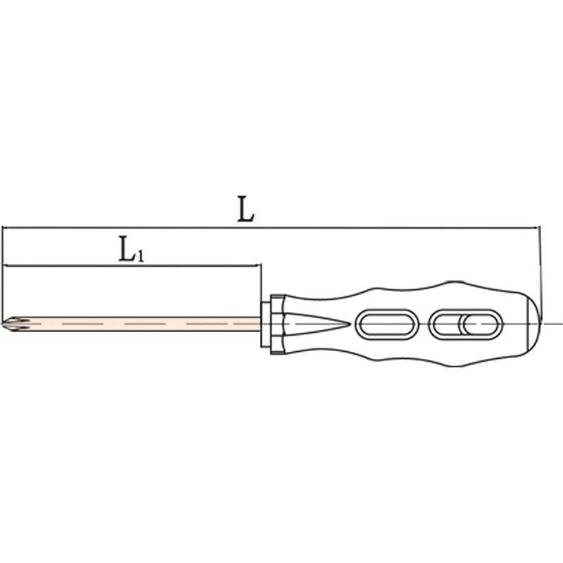 Отвертка крестовая c двухкомпонентной ручкой искробезопасная PH3х200 мм Licota GSX-AB12 купить