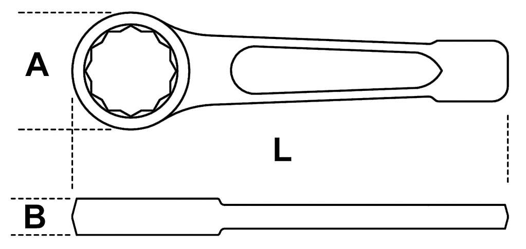 Ключ накидной ударный короткий 100 мм GARWIN GR-IR100