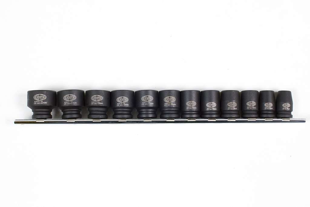 Набор ударных головок 3/8" 12 пр., 8-22мм, на линейке Licota ASA-31001 фото